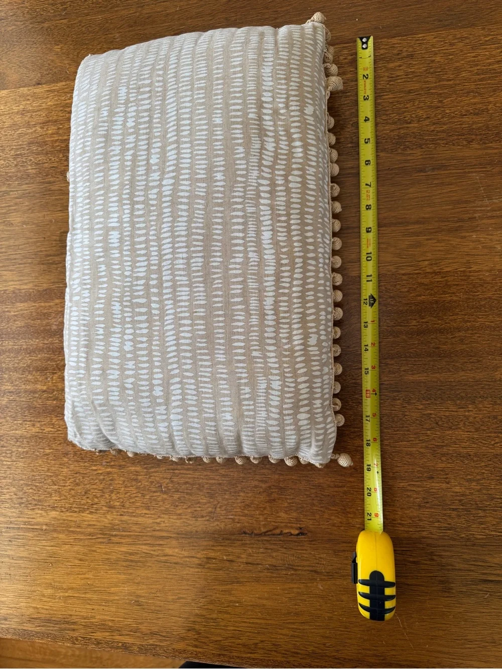 Custom Rebecca Atwood Lumbar Pillow with Jute Pom Pom Trim - 12x18